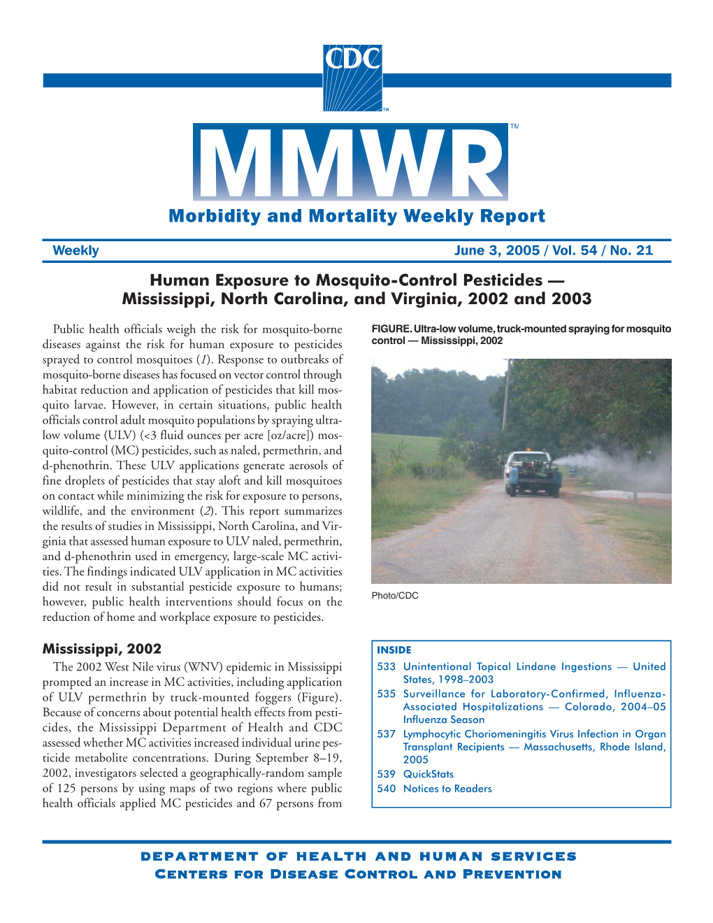 Morbidity and Mortality Weekly Report