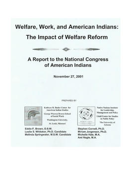 Welfare, Work, and American Indians November 2001
