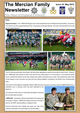 The Mercian Family Newsletter the Heart of England’S Infantry