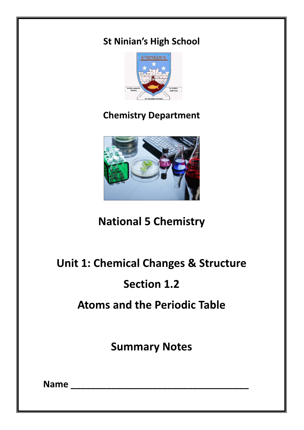 nat 5 chemistry assignment
