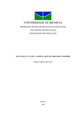Universidade De Brasília Programa De Pós-Graduação Em Educação Faculdade De Educação Doutorado Em Educação
