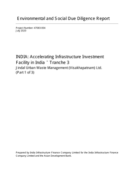 Environmental and Social Due Diligence Report INDIA
