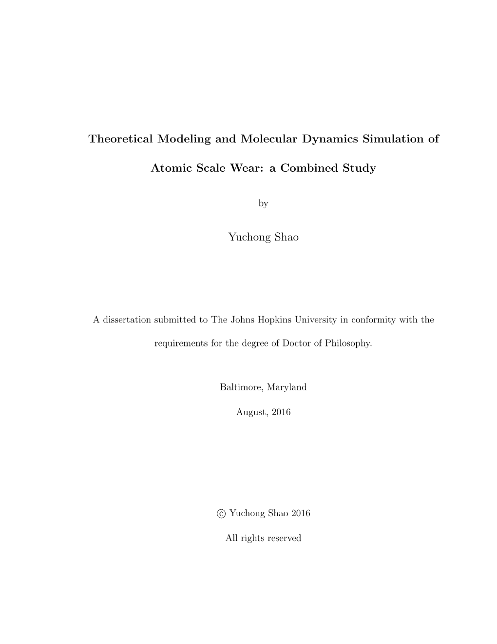 Theoretical Modeling and Molecular Dynamics Simulation of Atomic