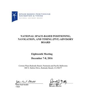 Minutes of the 18Th Meeting of the National Space-Based Positioning