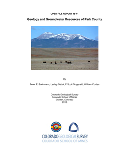 CGS – Geology & Groundwater Resources of Park County 2015