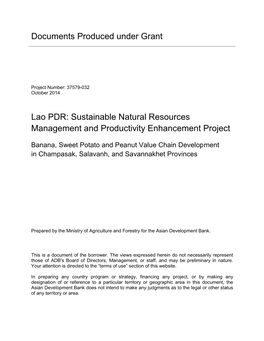 Documents Produced Under Grant Lao PDR: Sustainable Natural