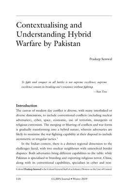 Contextualising and Understanding Hybrid Warfare by Pakistan