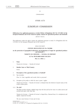 A) of Regulation (EU) No 1151/2012 of the European Parliament and of the Council on Quality Schemes for Agricultural Products and Foodstuffs (2013/C 363/11