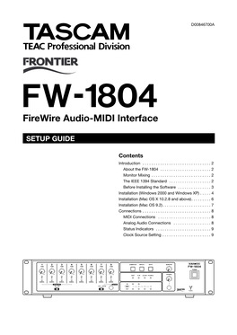 FW-1804 Firewire Audio-MIDI Interface