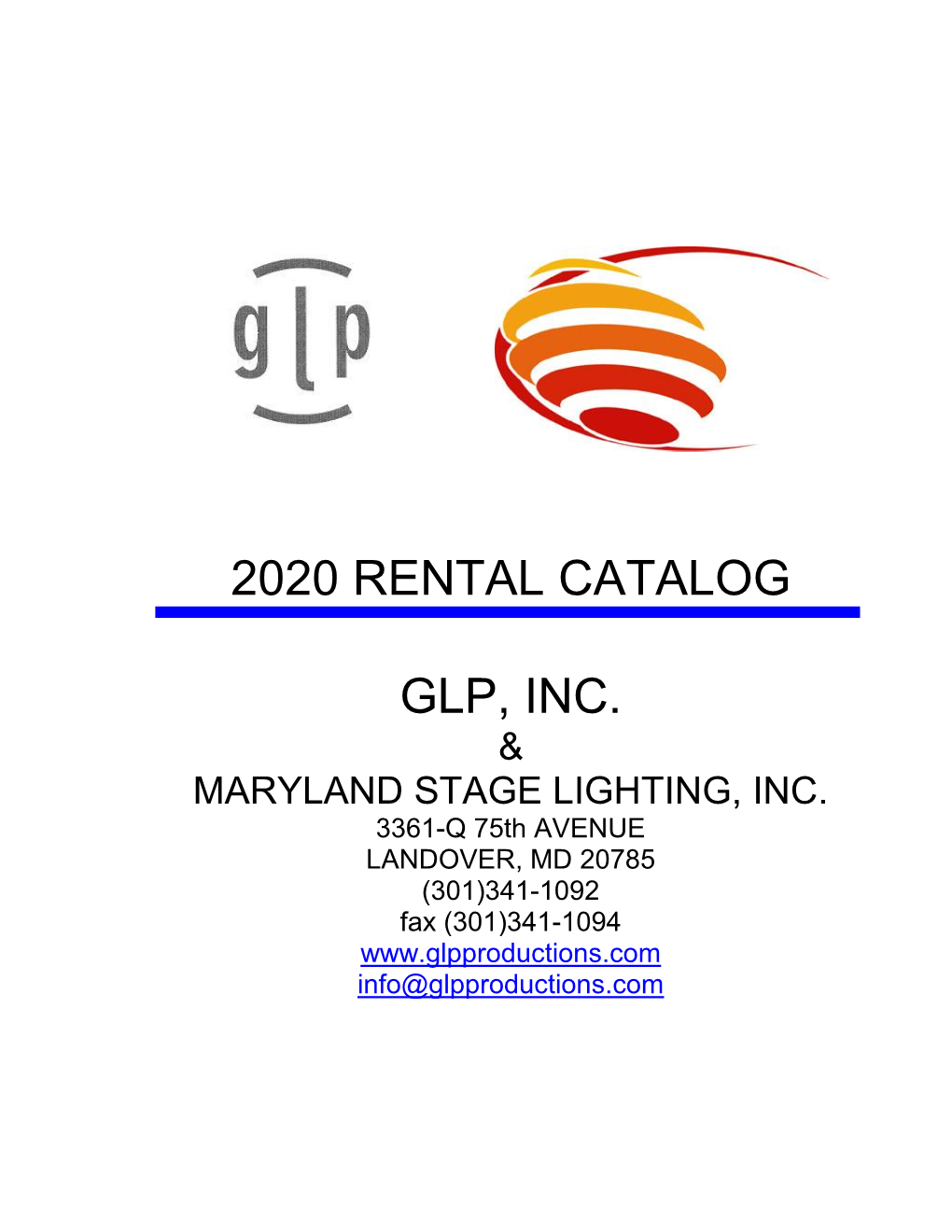 Download the 2020 GLP-MSL Rental Catalog