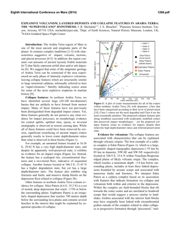 Explosive Volcanism, Layered Deposits and Collapse Features in Arabia Terra: the “Supervolcano” Hypothesis