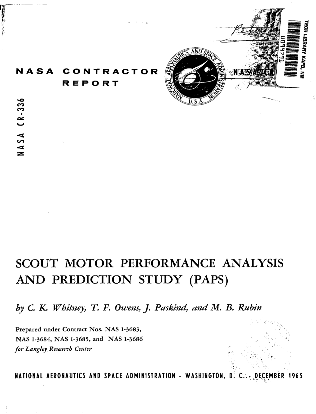 Scout Motor Performance Analysis and Prediction Study (Paps)
