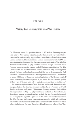 Preface Writing East Germany Into Cold War History
