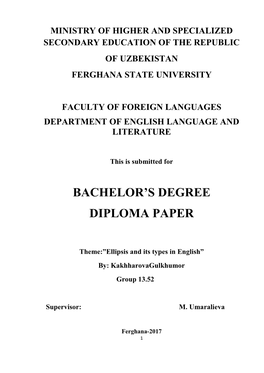 Bachelor's Degree Diploma Paper