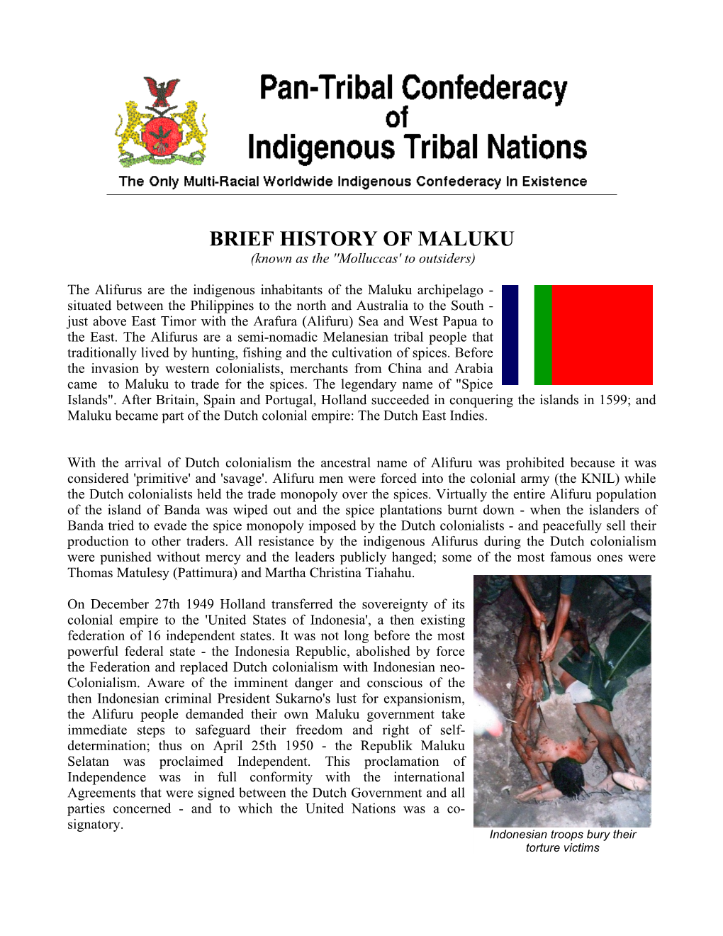 BRIEF HISTORY of MALUKU (Known As the ''Molluccas' to Outsiders)