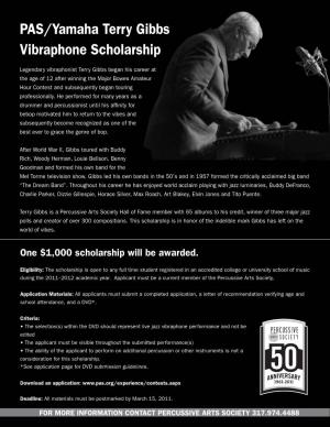 PAS/Yamaha Terry Gibbs Vibraphone Scholarship