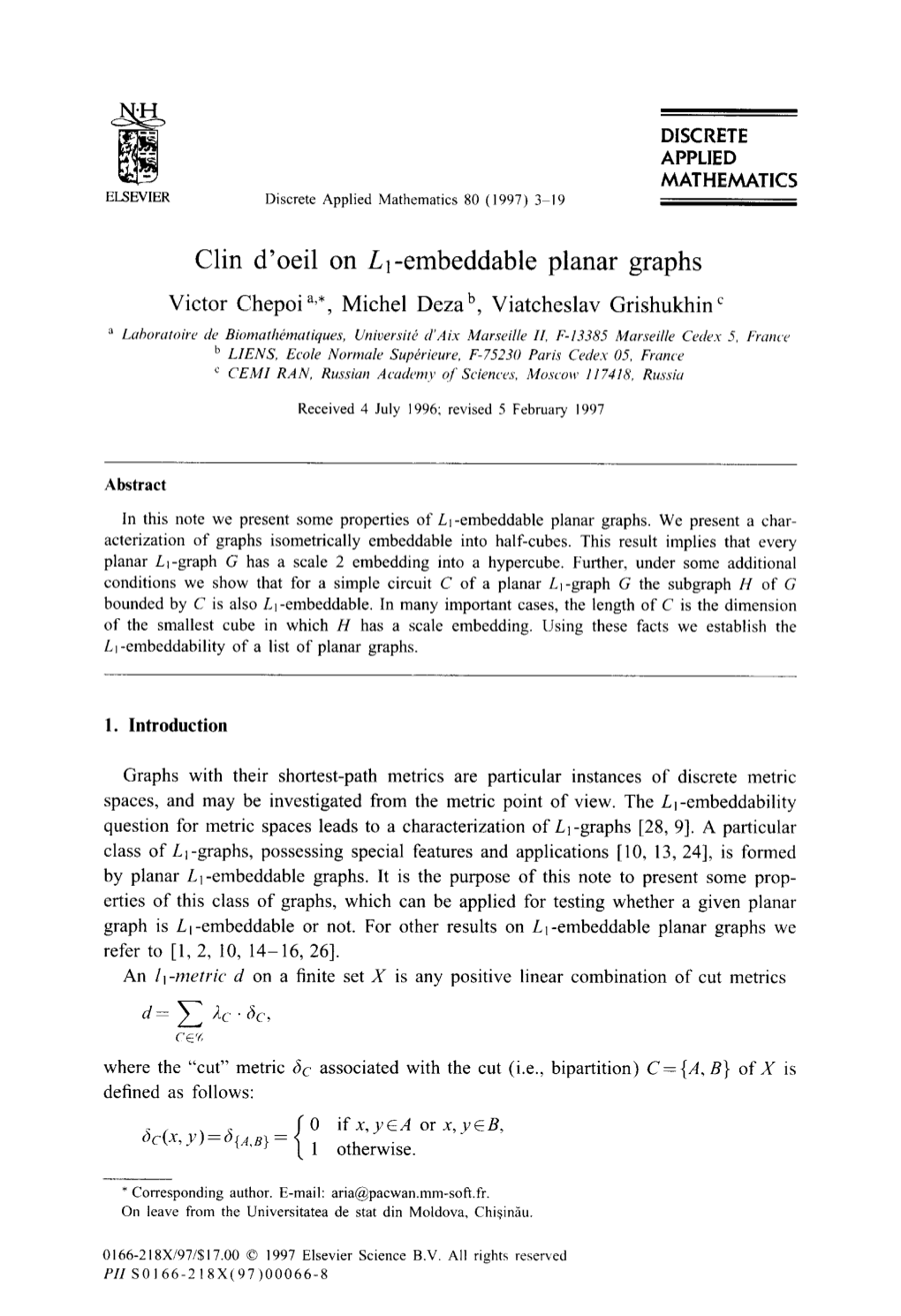 Clin D'oeil on Lj-Embeddable Planar Graphs