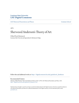 Sherwood Anderson's Theory of Art. Dillard Floyd Sebastian Jr Louisiana State University and Agricultural & Mechanical College