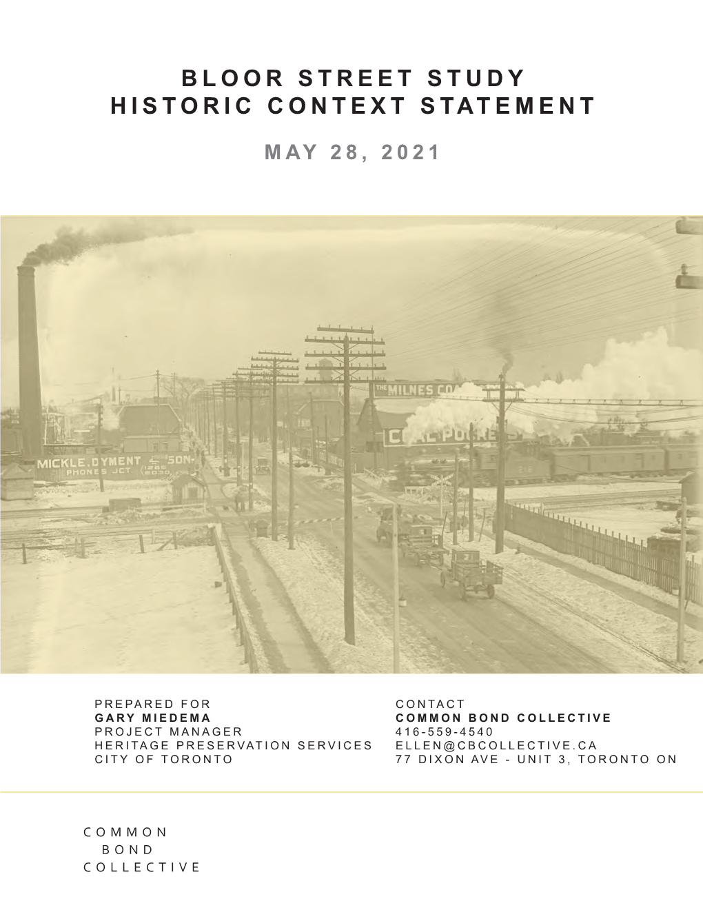 Bloor Street Study Historic Context Statement