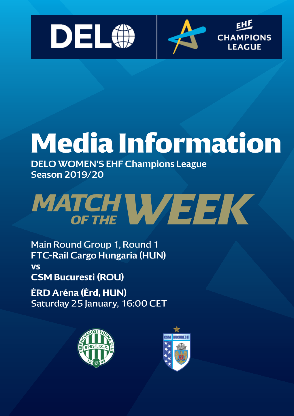 Media Information DELO WOMEN's EHF Champions League Season 2019/20