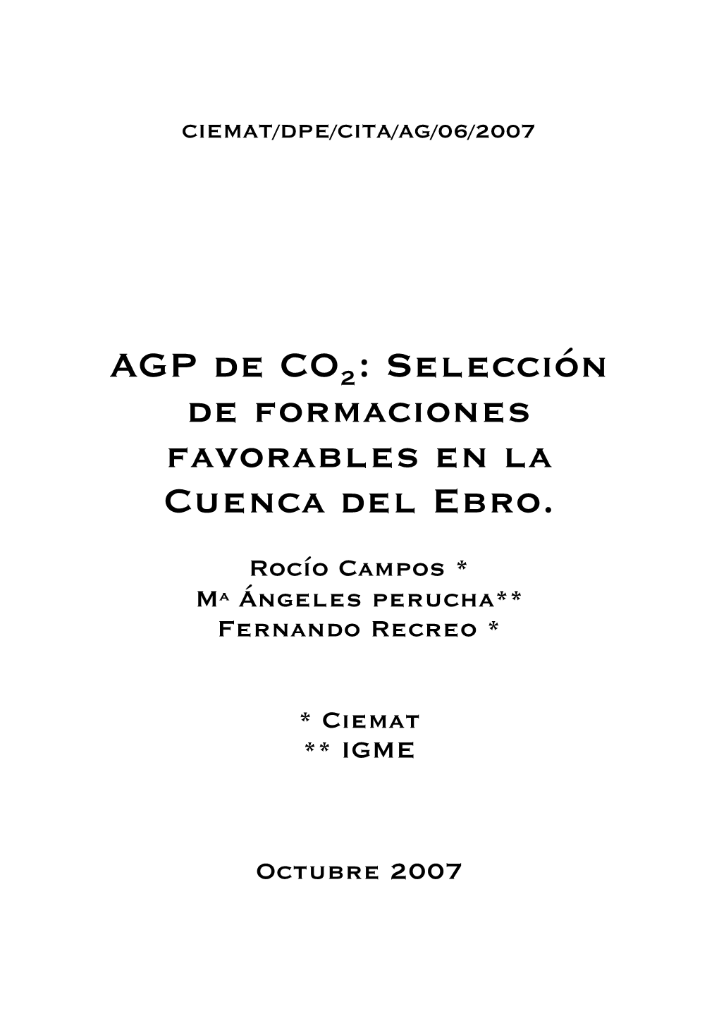 AGP De CO2 : Selección De Formaciones Favorables En La Cuenca Del Ebro