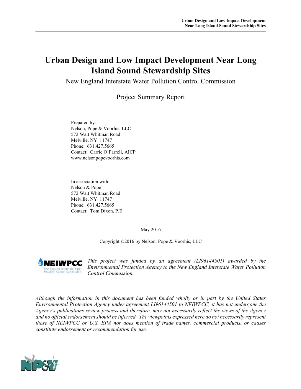 Urban Design and Low Impact Development Near Long Island Sound Stewardship Sites