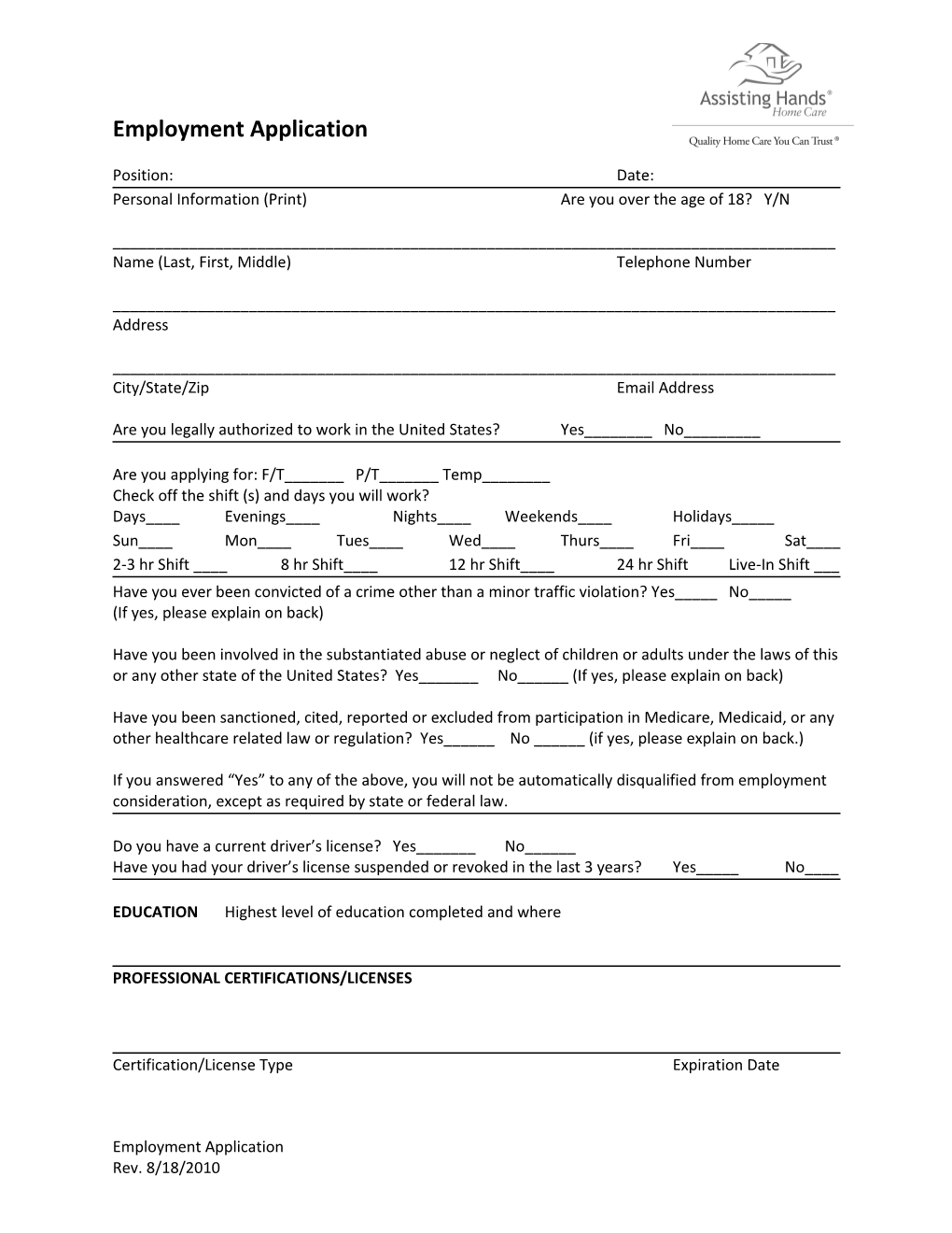 Employment Application s8