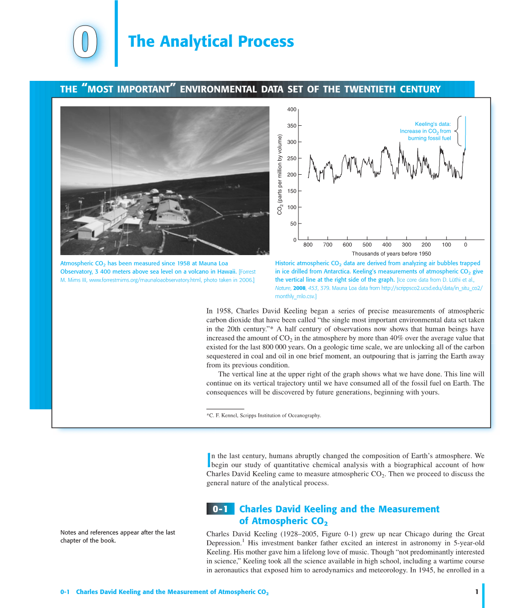 Quantitative Chemical Analysis with a Biographical Account of How Charles David Keeling Came to Measure Atmospheric CO2