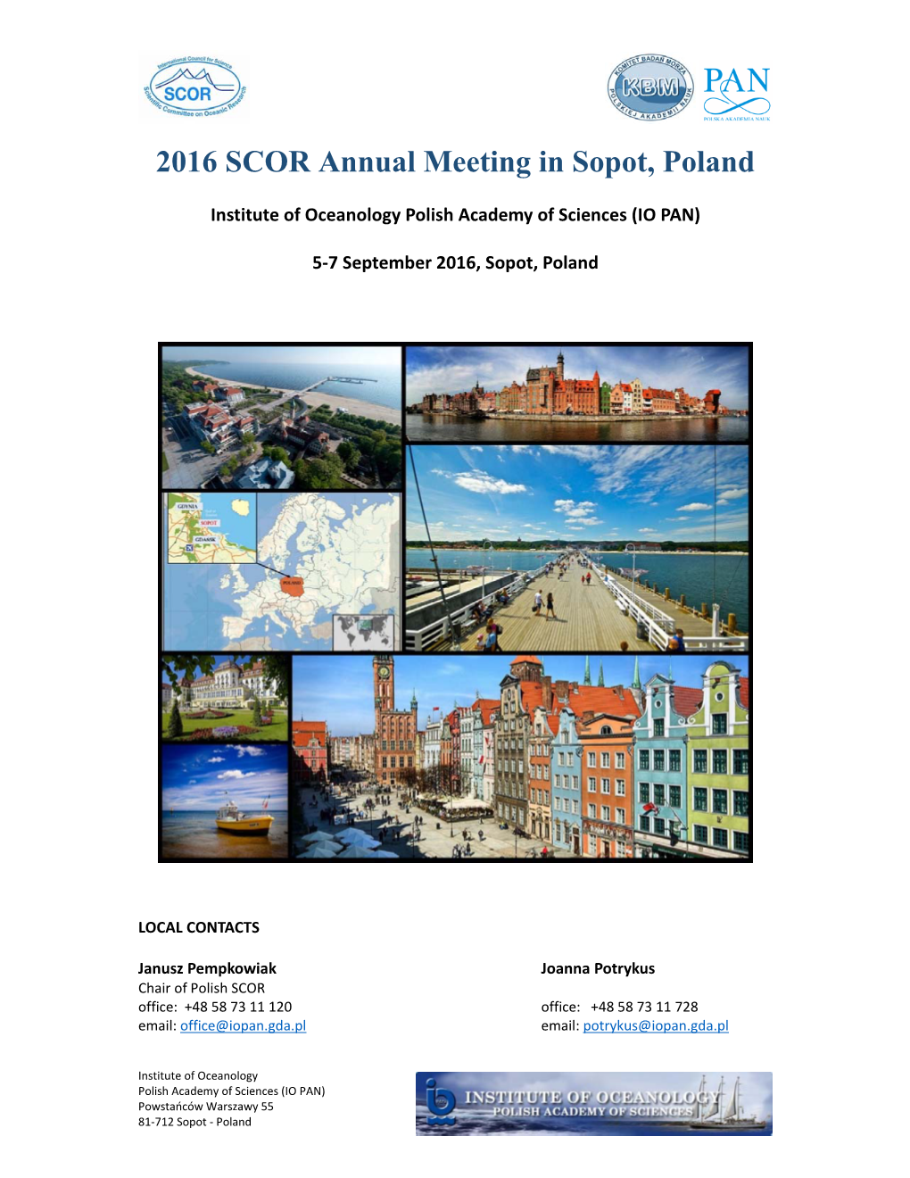 2016 SCOR Annual Meeting in Sopot, Poland