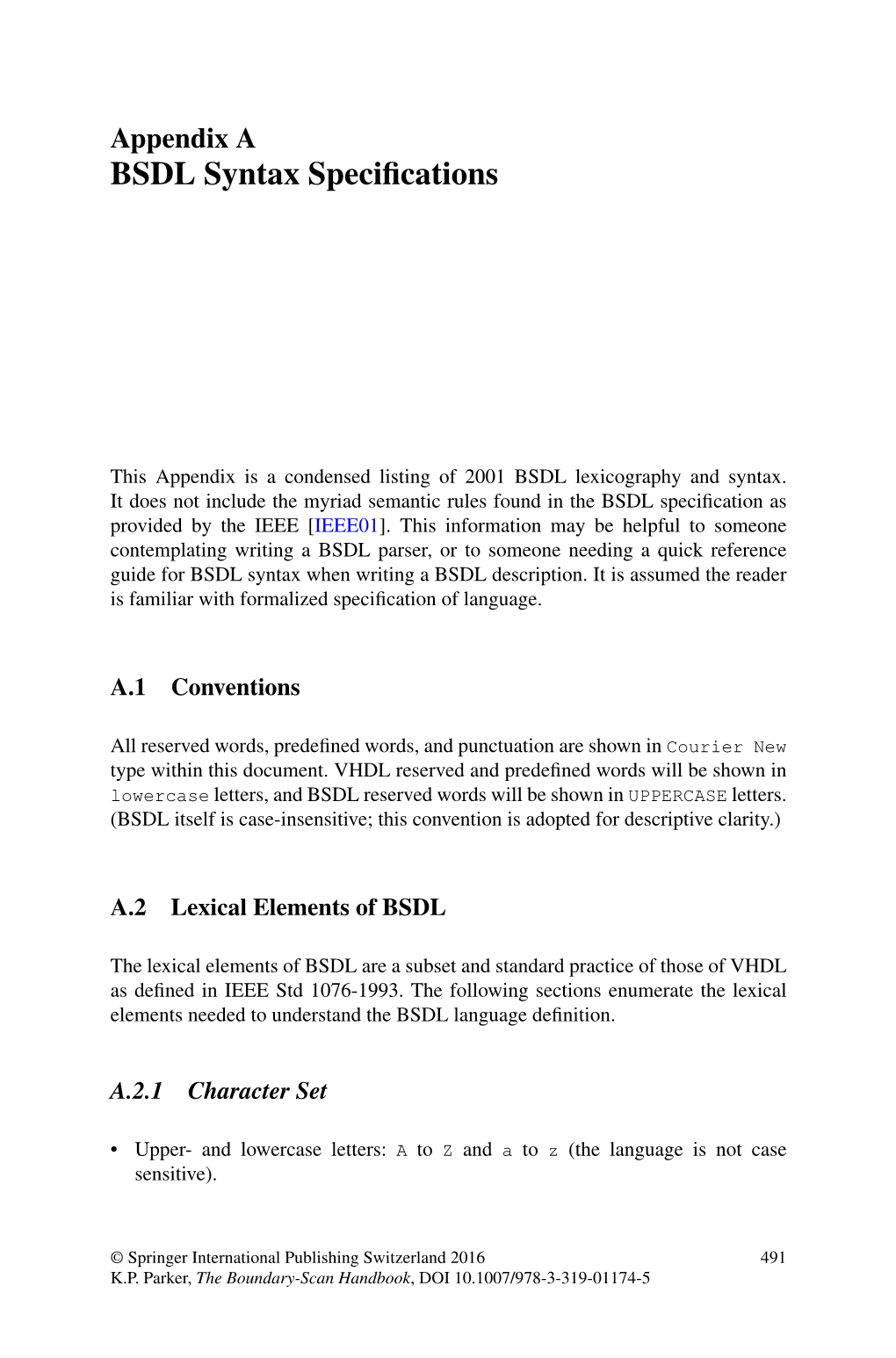 BSDL Syntax Specifications