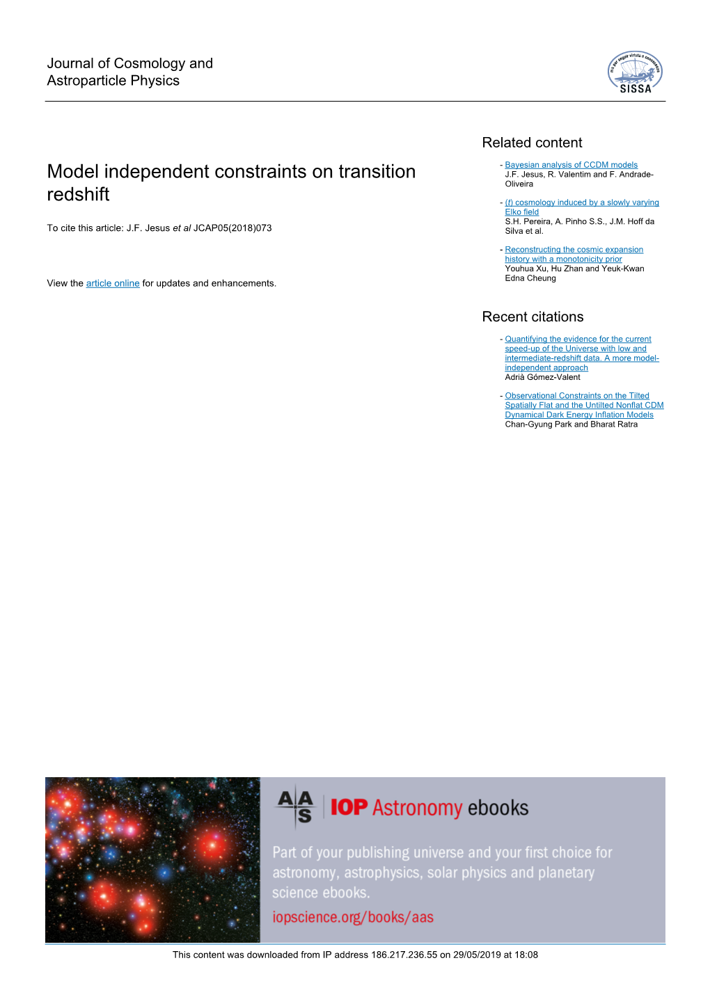 Model Independent Constraints on Transition Redshift