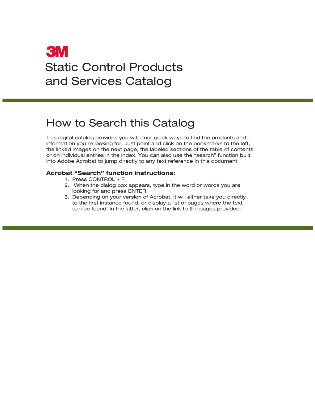 Static Control Products and Services Catalog