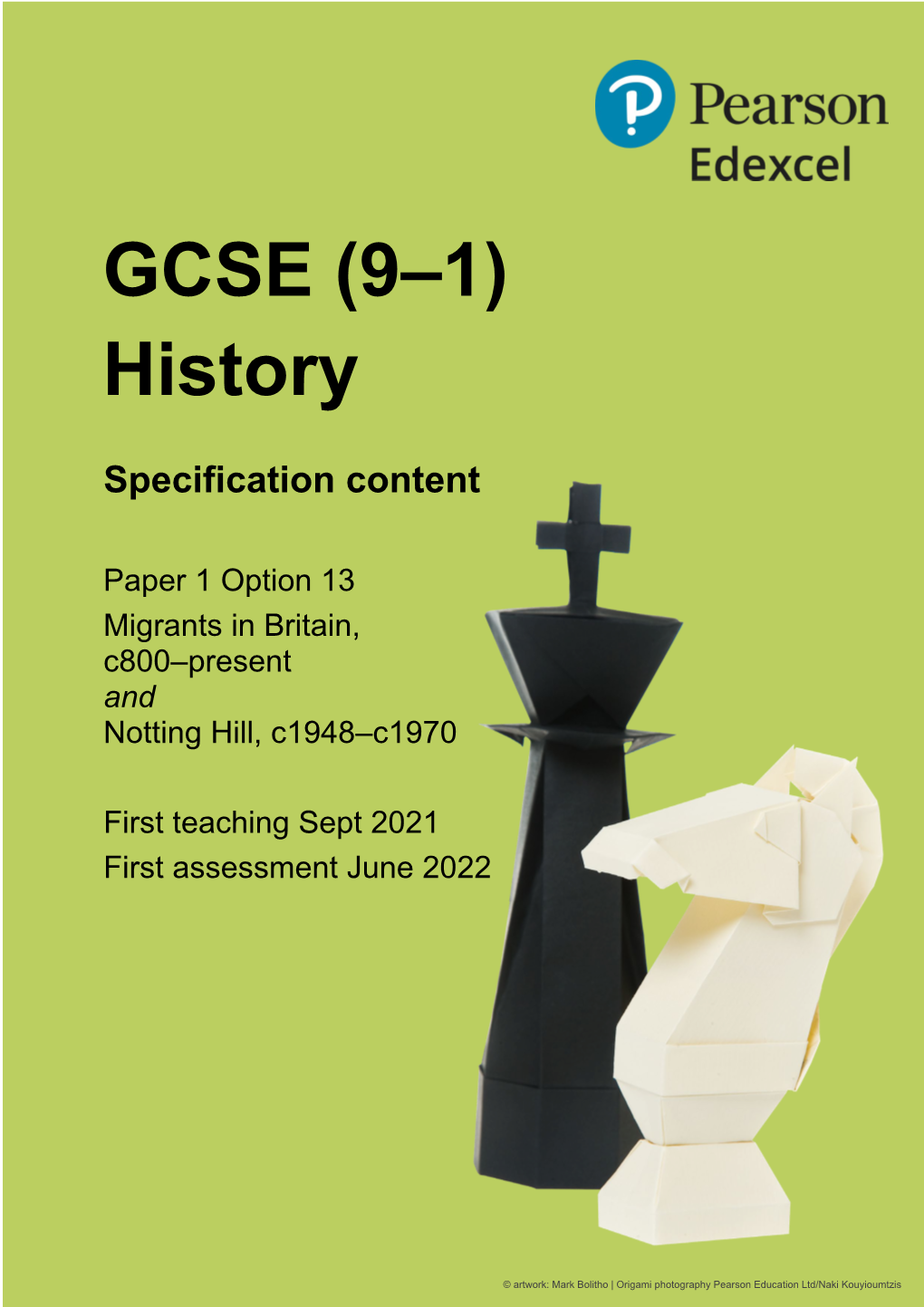 GCSE History Migration – Final Specification Content