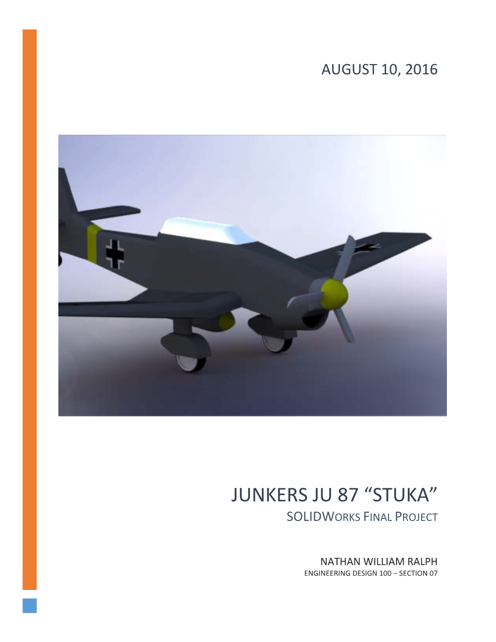 Junkers Ju 87 “Stuka” Solidworks Final Project