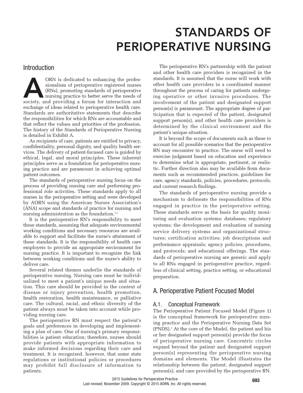 Standards of Perioperative Nursing