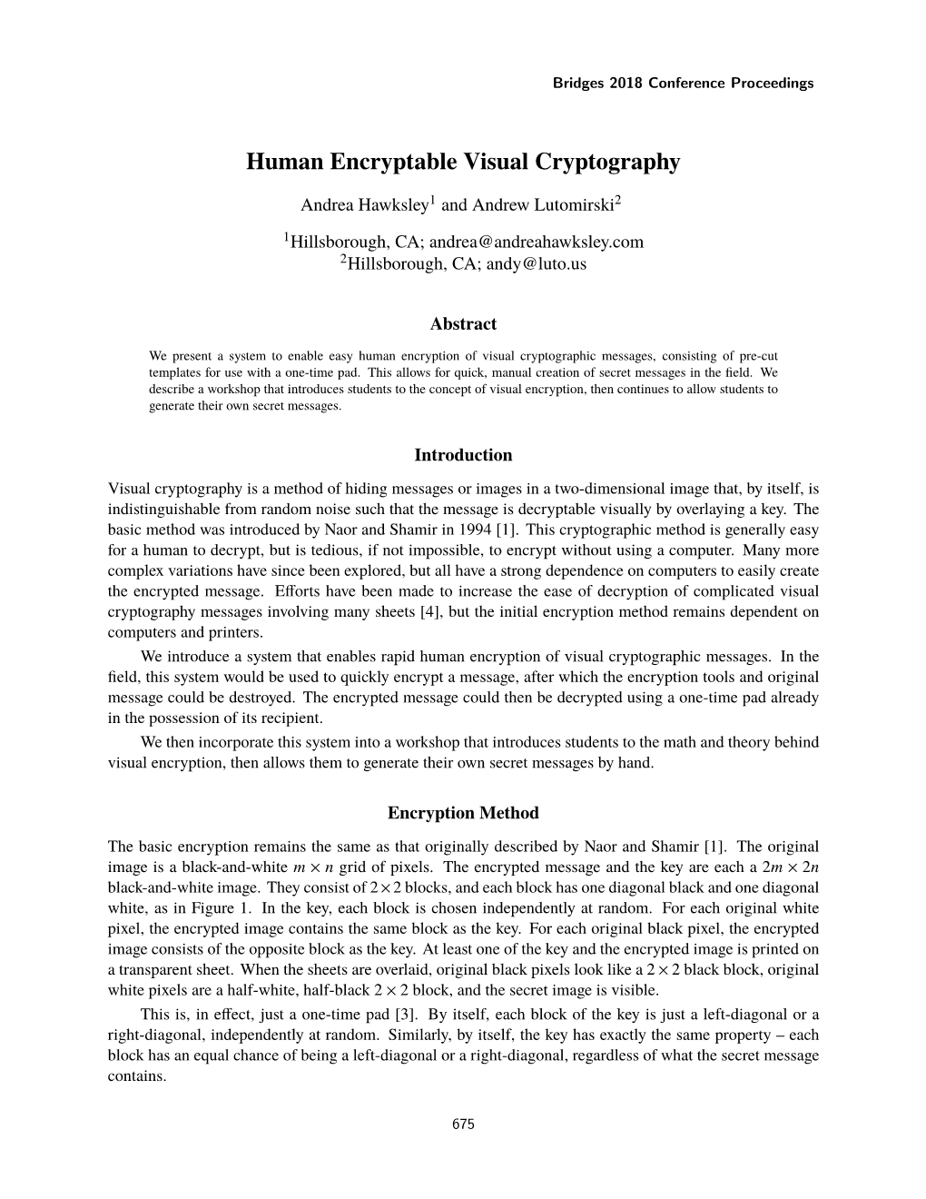 Human Encryptable Visual Cryptography