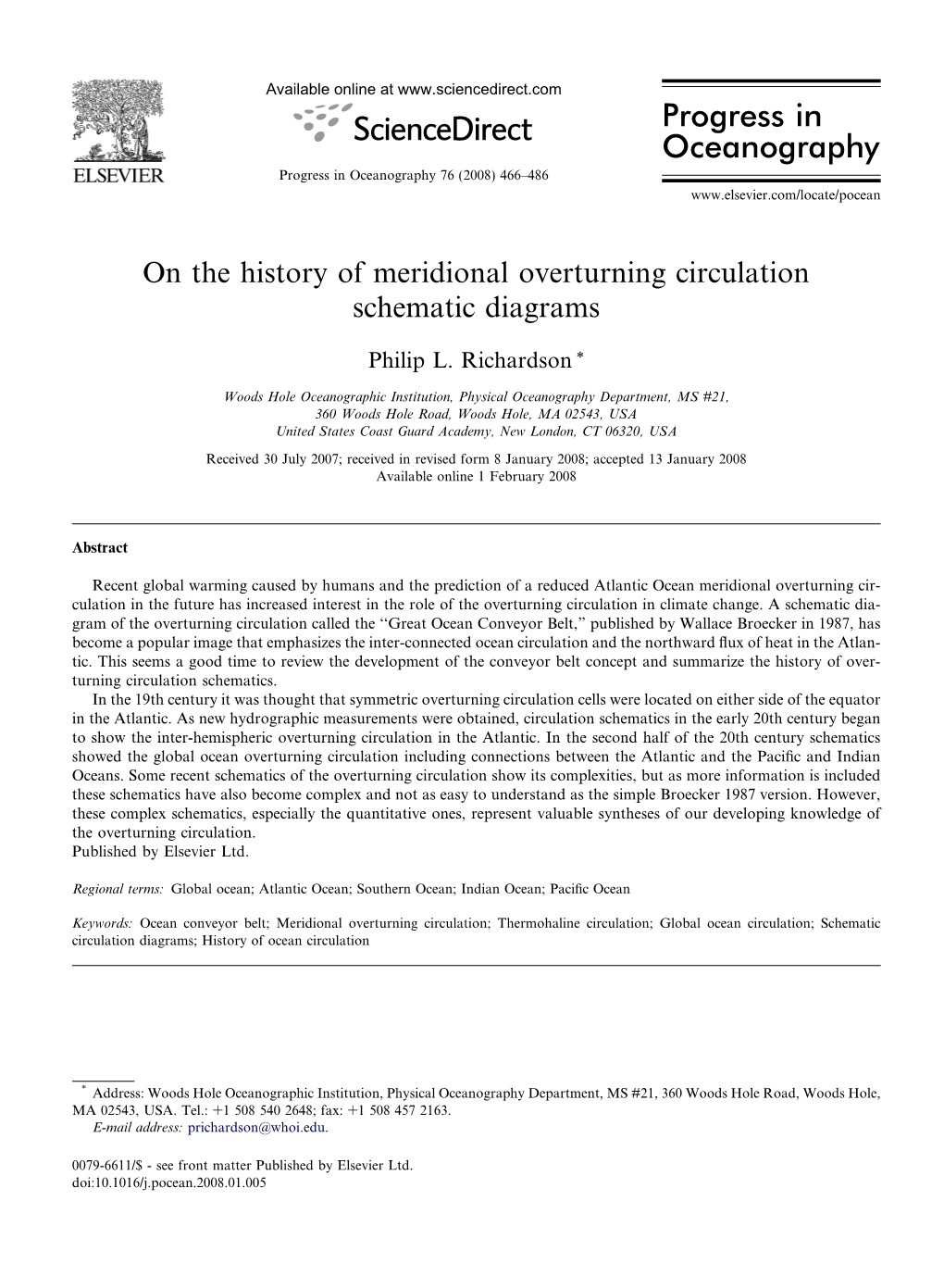 On the History of Meridional Overturning Circulation Schematic Diagrams