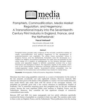 Pamphlets, Commodification, Media Market