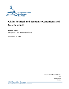 Chile: Political and Economic Conditions and U.S. Relations