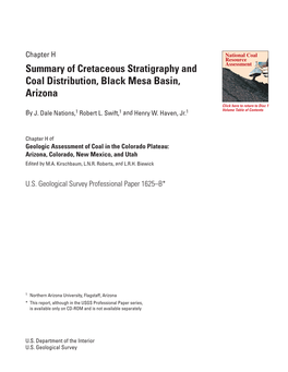 Summary of Cretaceous Stratigraphy and Coal Distribution, Black Mesa Basin, Arizona