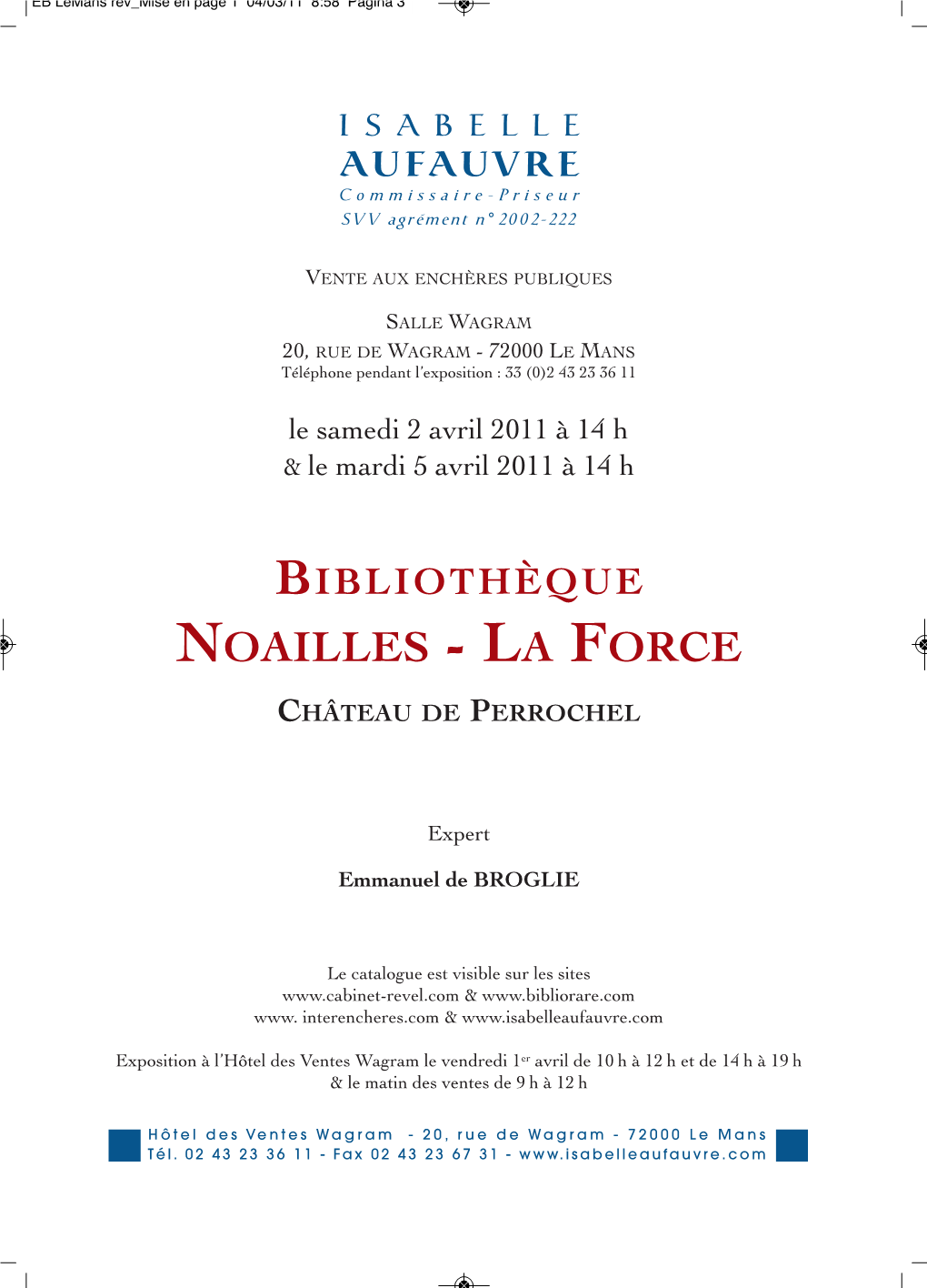 AUFAUVRE Commissaire-Priseur SVV Agrément N° 2002-222