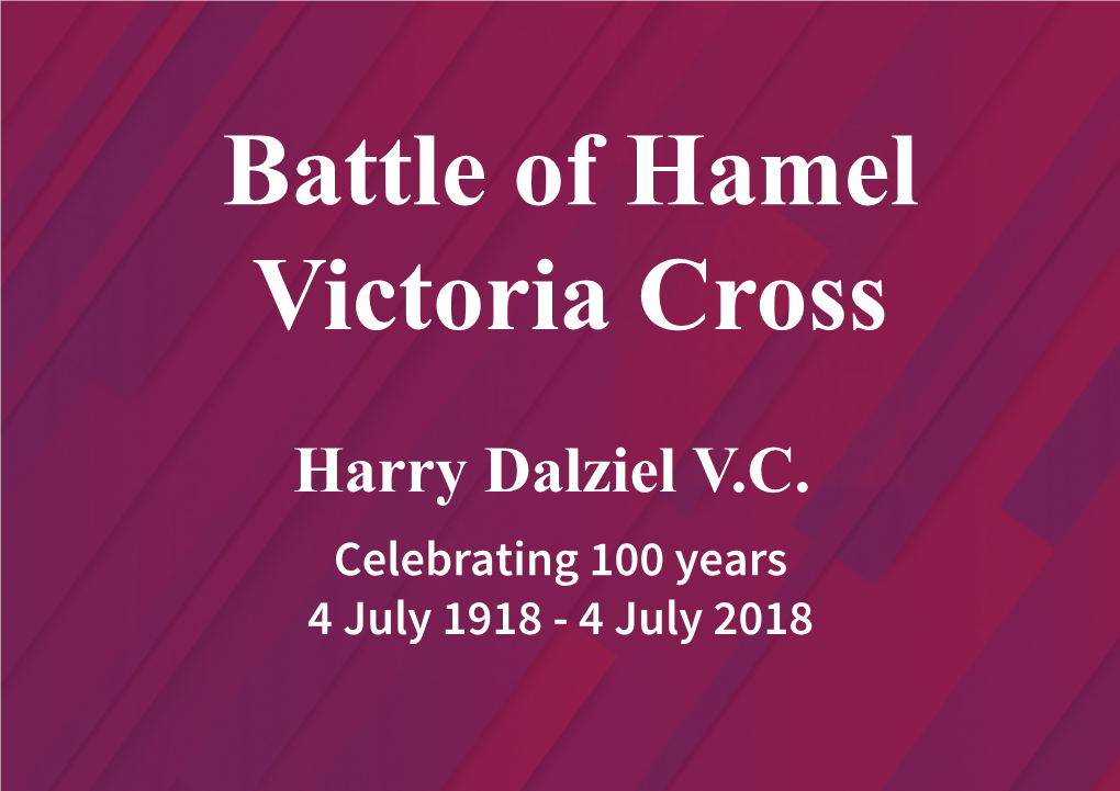 Battle of Hamel Victoria Cross