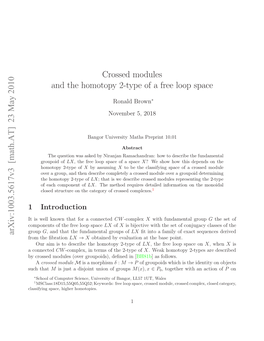 Crossed Modules and the Homotopy 2-Type of a Free Loop Space