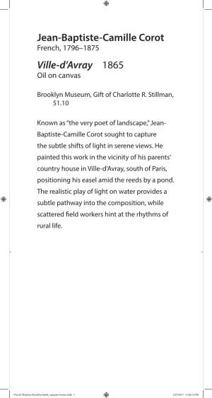 Jean-Baptiste-Camille Corot Ville-D'avray 1865