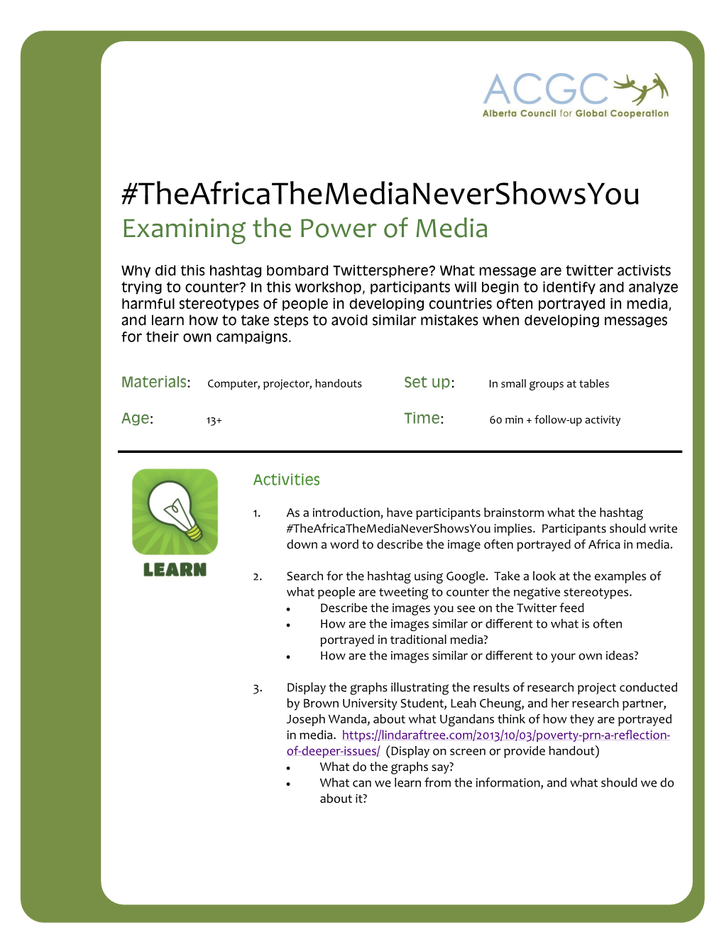 Theafricathemedianevershowsyou Examining the Power of Media