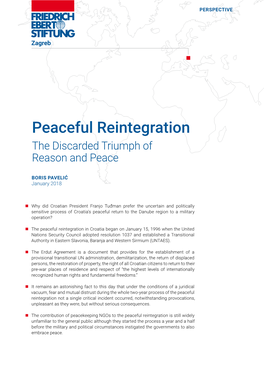 Peaceful Reintegration the Discarded Triumph of Reason and Peace