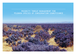 Priority Threat Management for Pilbara Species of Conservation Significance