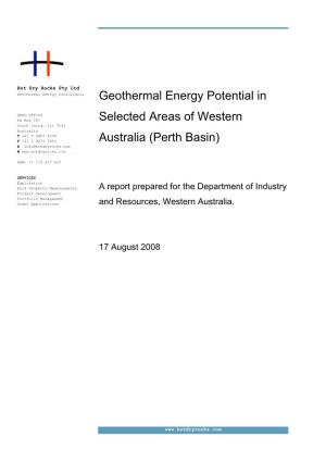 Geothermal Energy Potential in Selected Areas of Western Australia