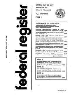 Federal Register: 39 Fed. Reg. 17087 (May 13, 1974)