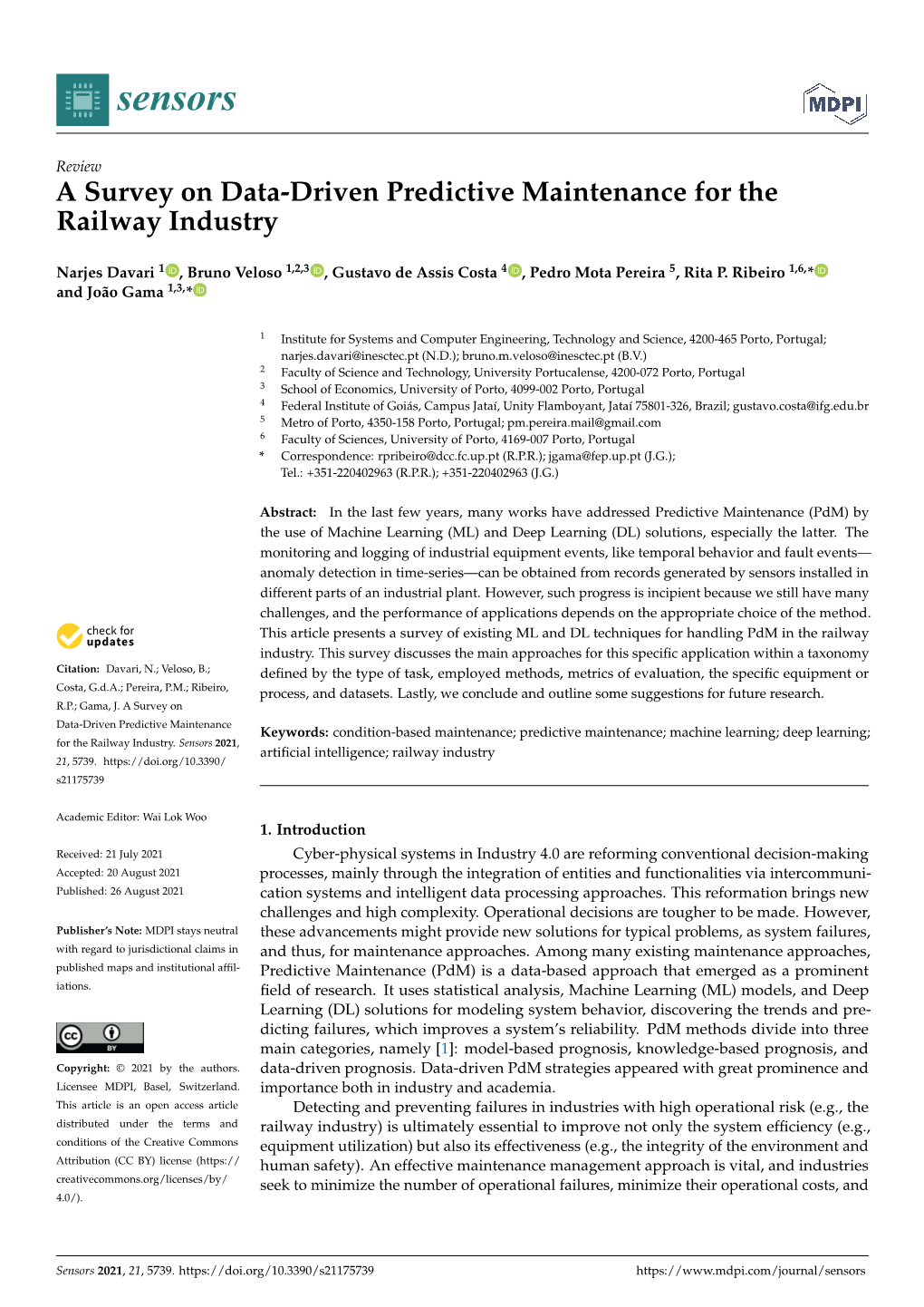 A Survey on Data-Driven Predictive Maintenance for the Railway Industry